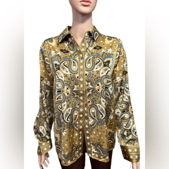 Bundle of Two Silky Blouse LOFT Rachel Zoe  Womens Blouse S Floral Boho Floral - Picture 4 of 11